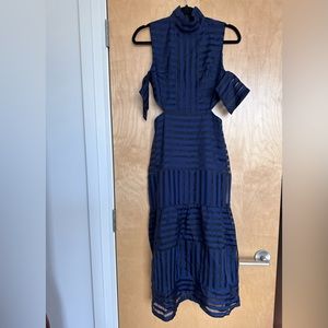Blue Cutout Cocktail Dress